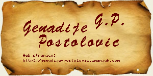 Genadije Postolović vizit kartica